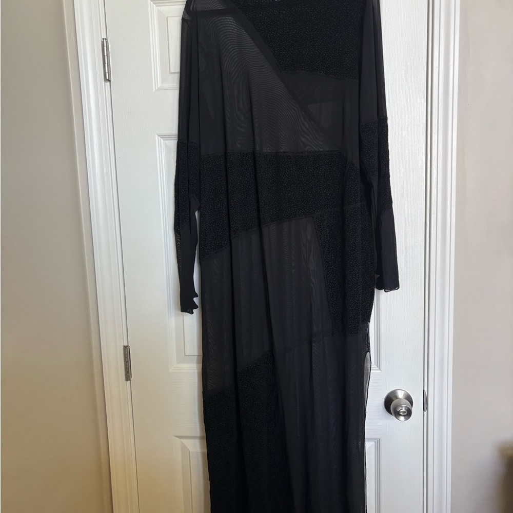 Foxblood Sally Black Sheer Maxi Dress